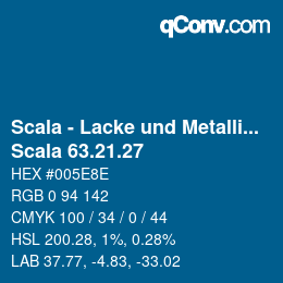 颜色代码: Scala - Lacke und Metallics - Scala 63.21.27 | qconv.com