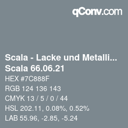 颜色代码: Scala - Lacke und Metallics - Scala 66.06.21 | qconv.com