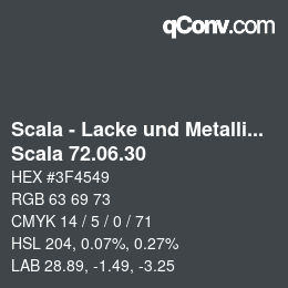 颜色代码: Scala - Lacke und Metallics - Scala 72.06.30 | qconv.com