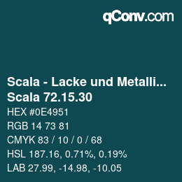 颜色代码: Scala - Lacke und Metallics - Scala 72.15.30 | qconv.com