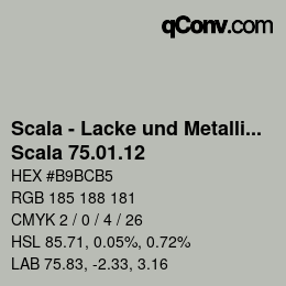 颜色代码: Scala - Lacke und Metallics - Scala 75.01.12 | qconv.com