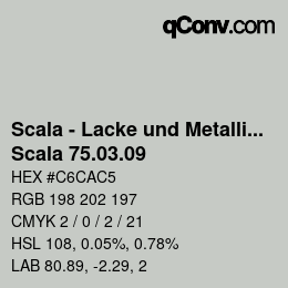 颜色代码: Scala - Lacke und Metallics - Scala 75.03.09 | qconv.com