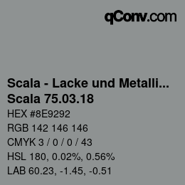 颜色代码: Scala - Lacke und Metallics - Scala 75.03.18 | qconv.com