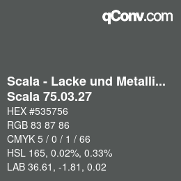 颜色代码: Scala - Lacke und Metallics - Scala 75.03.27 | qconv.com