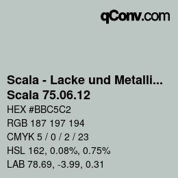颜色代码: Scala - Lacke und Metallics - Scala 75.06.12 | qconv.com