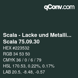 颜色代码: Scala - Lacke und Metallics - Scala 75.09.30 | qconv.com