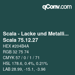 颜色代码: Scala - Lacke und Metallics - Scala 75.12.27 | qconv.com
