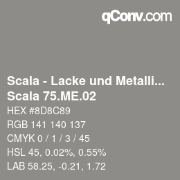颜色代码: Scala - Lacke und Metallics - Scala 75.ME.02 | qconv.com