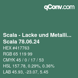颜色代码: Scala - Lacke und Metallics - Scala 78.06.24 | qconv.com
