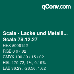 カラーコード: Scala - Lacke und Metallics - Scala 78.12.27 | qconv.com