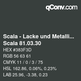 颜色代码: Scala - Lacke und Metallics - Scala 81.03.30 | qconv.com