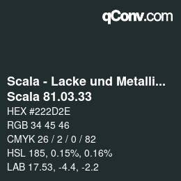 颜色代码: Scala - Lacke und Metallics - Scala 81.03.33 | qconv.com