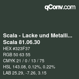 颜色代码: Scala - Lacke und Metallics - Scala 81.06.30 | qconv.com