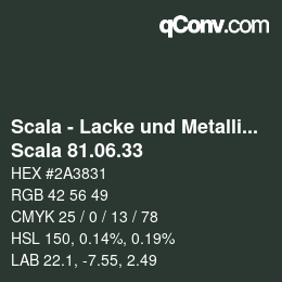 颜色代码: Scala - Lacke und Metallics - Scala 81.06.33 | qconv.com