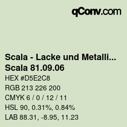 颜色代码: Scala - Lacke und Metallics - Scala 81.09.06 | qconv.com