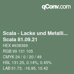 颜色代码: Scala - Lacke und Metallics - Scala 81.09.21 | qconv.com