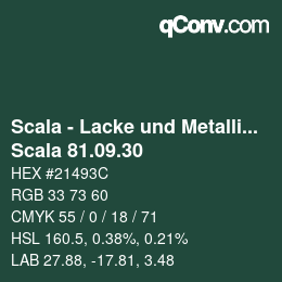 颜色代码: Scala - Lacke und Metallics - Scala 81.09.30 | qconv.com