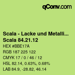 颜色代码: Scala - Lacke und Metallics - Scala 84.21.12 | qconv.com