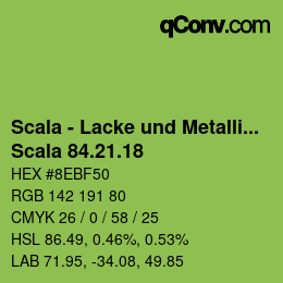 颜色代码: Scala - Lacke und Metallics - Scala 84.21.18 | qconv.com