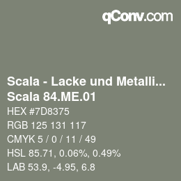 颜色代码: Scala - Lacke und Metallics - Scala 84.ME.01 | qconv.com