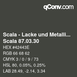 颜色代码: Scala - Lacke und Metallics - Scala 87.03.30 | qconv.com