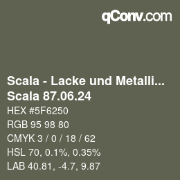 颜色代码: Scala - Lacke und Metallics - Scala 87.06.24 | qconv.com