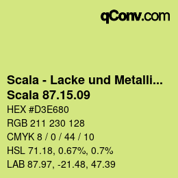 颜色代码: Scala - Lacke und Metallics - Scala 87.15.09 | qconv.com