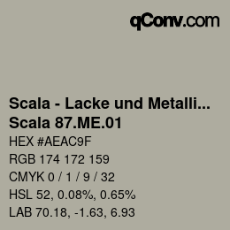 颜色代码: Scala - Lacke und Metallics - Scala 87.ME.01 | qconv.com