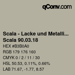 颜色代码: Scala - Lacke und Metallics - Scala 90.03.18 | qconv.com