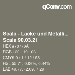 颜色代码: Scala - Lacke und Metallics - Scala 90.03.21 | qconv.com