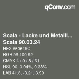 颜色代码: Scala - Lacke und Metallics - Scala 90.03.24 | qconv.com