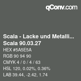 颜色代码: Scala - Lacke und Metallics - Scala 90.03.27 | qconv.com