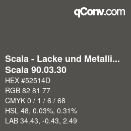 颜色代码: Scala - Lacke und Metallics - Scala 90.03.30 | qconv.com