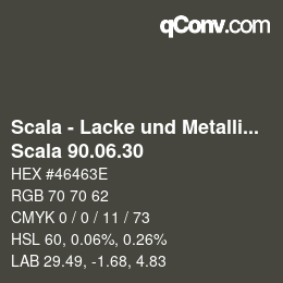 颜色代码: Scala - Lacke und Metallics - Scala 90.06.30 | qconv.com