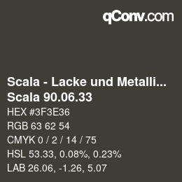 颜色代码: Scala - Lacke und Metallics - Scala 90.06.33 | qconv.com