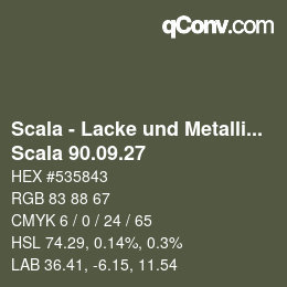 颜色代码: Scala - Lacke und Metallics - Scala 90.09.27 | qconv.com
