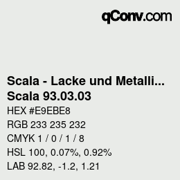 颜色代码: Scala - Lacke und Metallics - Scala 93.03.03 | qconv.com