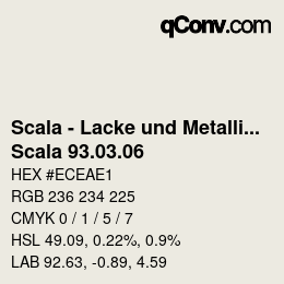 颜色代码: Scala - Lacke und Metallics - Scala 93.03.06 | qconv.com