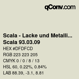 颜色代码: Scala - Lacke und Metallics - Scala 93.03.09 | qconv.com