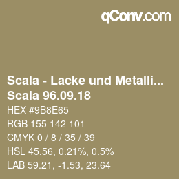 颜色代码: Scala - Lacke und Metallics - Scala 96.09.18 | qconv.com
