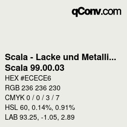 Código de color: Scala - Lacke und Metallics - Scala 99.00.03 | qconv.com