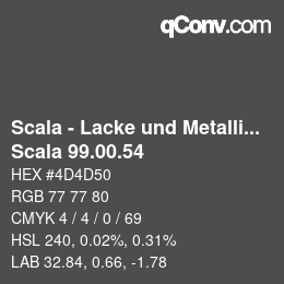 Código de color: Scala - Lacke und Metallics - Scala 99.00.54 | qconv.com