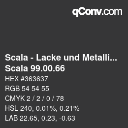 Código de color: Scala - Lacke und Metallics - Scala 99.00.66 | qconv.com
