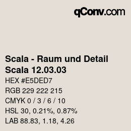 颜色代码: Scala - Raum und Detail - Scala 12.03.03 | qconv.com
