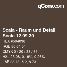 颜色代码: Scala - Raum und Detail - Scala 12.09.30 | qconv.com