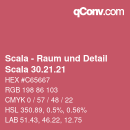 颜色代码: Scala - Raum und Detail - Scala 30.21.21 | qconv.com