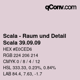 颜色代码: Scala - Raum und Detail - Scala 39.09.09 | qconv.com