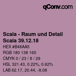 颜色代码: Scala - Raum und Detail - Scala 39.12.18 | qconv.com