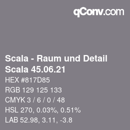 颜色代码: Scala - Raum und Detail - Scala 45.06.21 | qconv.com
