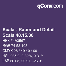 颜色代码: Scala - Raum und Detail - Scala 48.15.30 | qconv.com